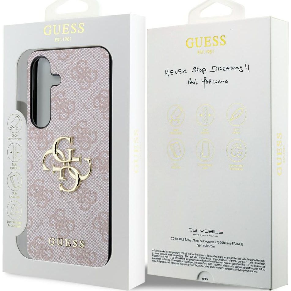 Etui Guess 4G Big Metal Logo do Samsung Galaxy S24, różowe